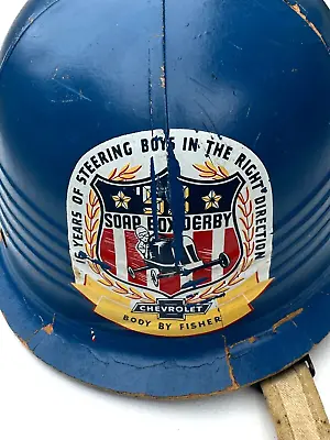 Rare Vintage Soap Box Derby Helmet Mid-Century Chevy Chevrolet READ CONDITION • $28