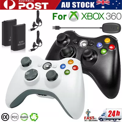 Wired/Wireless Gamepad Controller For Microsoft XBOX 360 & Rechargeable Battery • $29.99