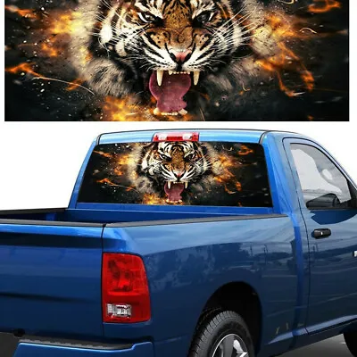 $17.90 • Buy Flame Tiger Graphics Car Truck Pickup Rear Window Perforated Sticker Vinyl Decal