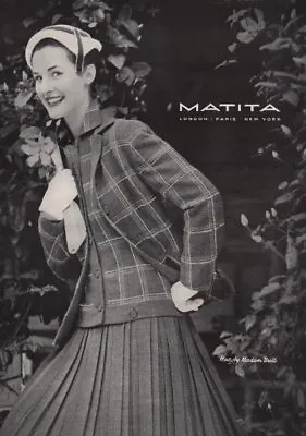 Matita - London Paris New York. Hat By Madam Brill. Fashion Advert 1955 Print • £7