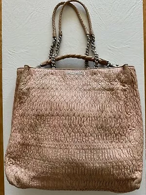 Miu Miu Matelasse Pink Leather Pre-owned Bag Large Tote • $75