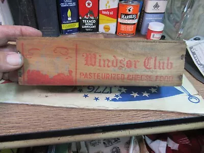 Windsor Club American Cheese Box 2 Lb Pine Wooden Wood Box Shipping Store Dairy • $18.99