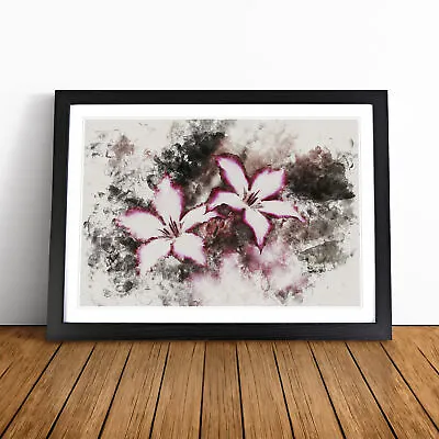 Pink Lily Flowers Wall Art Print Framed Canvas Picture Poster Decor Living Room • £24.95