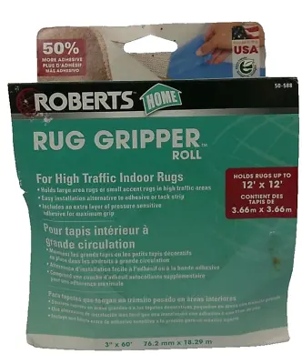 Roberts Traction Non-Slip Mat & Rug Gripper Tape  60 Feet X 3” 50-588 • $12.99