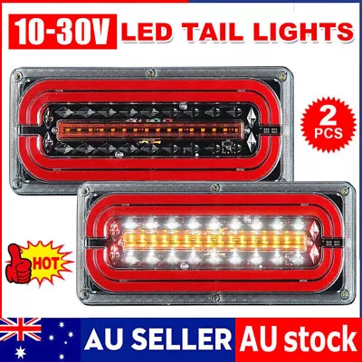 2X Sequential Indicator LED Tail Lights Trailer Ute Caravan Truck Stop 10-30V AU • $46.78