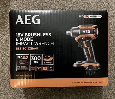 £129 • Buy AEG 18v BSS18C12ZB6-0 Square Brushless 1/2  Impact Wrench Bare Unit 6 Speed Mode