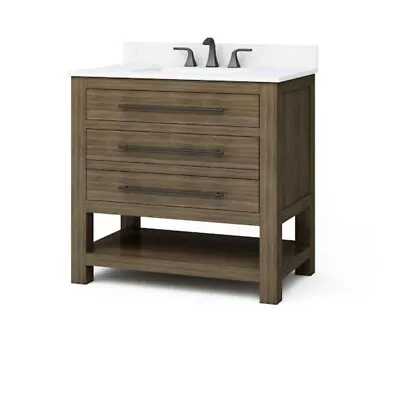 85% Off Org. 36” Gray Oak Undermount Single Sink Vanity Only See Photos. • $80