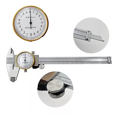 Dial Calipers 15 Cm 0.02 Mm Accuracy Stainless Steel Vernier Caliper Imperial... • $35.44