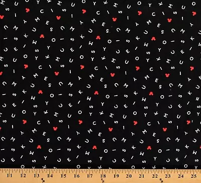 Cotton Mickey Text Toss Mickey Mouse Disney Cartoon Fabric Print By Yard D465.52 • $9.95