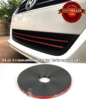 $12.86 • Buy Black Rubber Overlay Trim Cover For VW Porsche Audi Upper Lower Grille Air Dam
