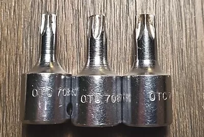 VINTAGE (3)OTC Tools USA 7087 3/8  Drive  Torx Bit Socket Drivers T-40T-45T-50 • $8