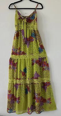 FLYING TOMATO Floral Multicolor Maxi Dress Spaghetti Straps Size M • $29