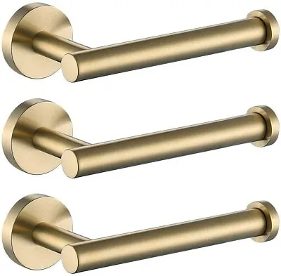 $17.05 • Buy 3-Pack Toilet Paper Holder Brushed Gold, Stainless Steel Roll Holder Wall Mount