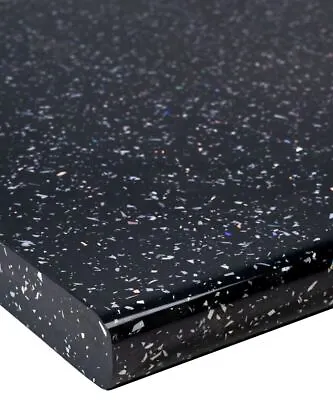 Black Sparkle Strass Noir Gloss Laminate Kitchen Worktop 40mm - Cut To Size • £140