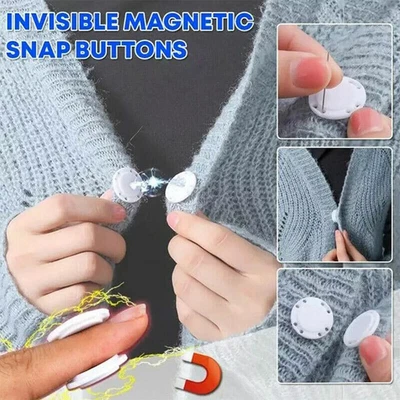 £2.39 • Buy 1 Set Round Magnetic Snap Buttons Sew On Coat Bag DIY Fasteners Sewing Supplies