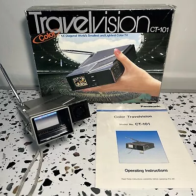 Retro Panasonic Travelvision CT-101 World’s Smallest CRT Color TV - 1.5” - Works • $529.99