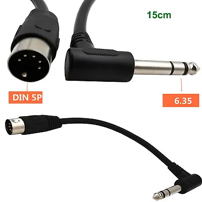 1x 6.35mm 1/4  Male Socket Stereo To MIDI Din 5 Pin Male Audio AMP Adapter Cable • $5.99