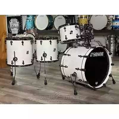 Sonor SQ2 Birch 5pc Drum Set Solid White Gloss W/Black Hardware • $8432.74