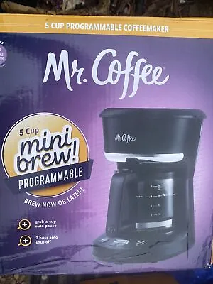 OPEN BOX Mr. Coffee 5-Cup Programmable Coffeemaker- Black • $47