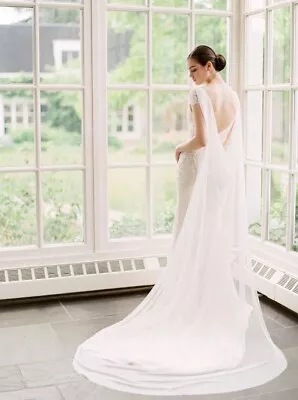 £60 • Buy Noon On The Moon Silk Bridal Cape 228cm/90inches