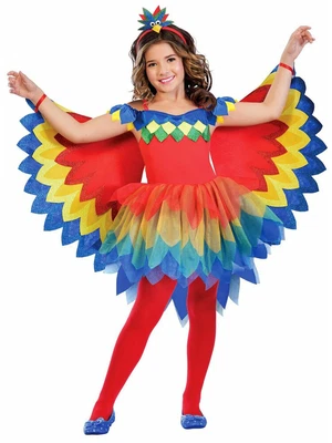 Girls Pretty Parrot Fairy Costume Childs Paradise Animal Bird Fancy Dress Outfit • £20.99