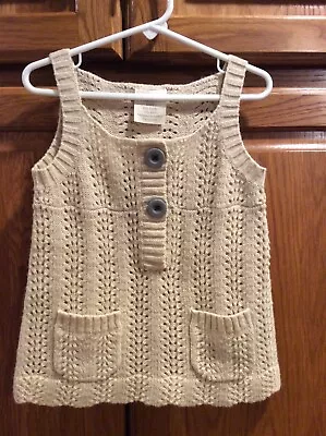 MATILDA JANE Girls Field Trip Beige Valary Wool Blend Sleeveless Sweater-2/4Y • $9.50