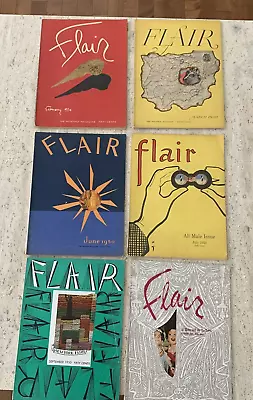 $120 • Buy Lot Of 6 Issues Of Flair Magazine From 1950 Feb, March ,June, July, Sept, Oct
