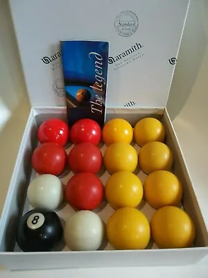 £13 • Buy ARAMITH BILLIARD BALLS. Boxed But 5 Red 8 Yellow 2 Cue Balls.
