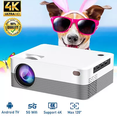 4K Projector 10000 Lumen 1080P 3D LED Mini 2.4/5G WiFi Video Home Theater Cinema • $73.99