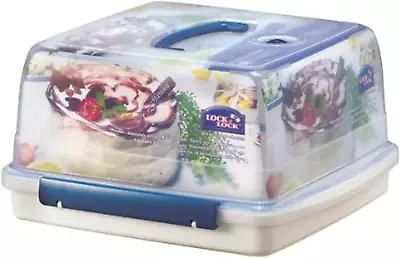 LocknLock Airtight Cake Carrier With Handle - Square Cake Storage Container With • £26.62