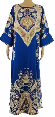 Ladies Womens New Designer Embellished Abaya Royal Blue Size SML And XL • £29.99