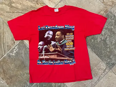 Vintage Dr. Martin Luther King Jr. Let Freedom Ring Rap Tee T-Shirt Size XL • $132.87