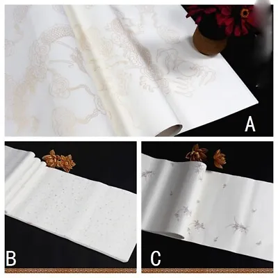 10PCS Xuan Paper Flower Dragon Pattern Rice Papers Calligraphy Writing 34X138cm • $22.57
