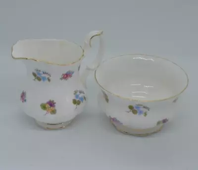 Royal Albert - Pink Rose Pansy Forget-Me-Not Mini Cream And Sugar Set • $40.48