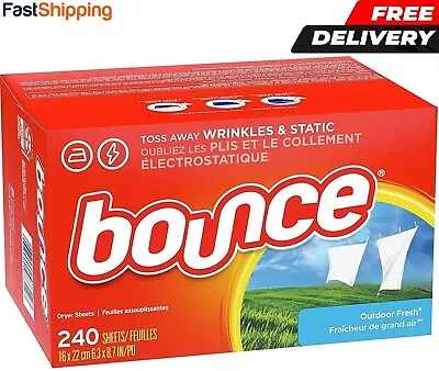 Bounce Dryer Sheets Laundry Fabric Softener Outdoor Fresh 240 Count • $12.80