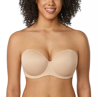 Women's Strapless Bra Plus Size B-H Cup Underwire Multiway Full Coverage • $29.69