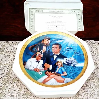 Vintage 1980s FRANKLIN MINT Fine Porcelain James Bond 007 THUNDERBALL Plate UK • £20