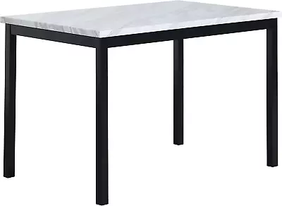 Noyes Metal Dining Table With Laminated Faux Marble Top 28.50 X 45.00 X 30.00 I • $178.45