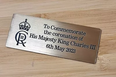 £12.99 • Buy King Charles III Coronation Engraved Plaque Bench Tree Sign Royal Memorabilia