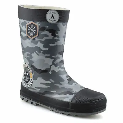 Boys Girls Waterproof Wellies Kids Winter Rain Snow Wellingtons Boots Shoes Size • £7.98