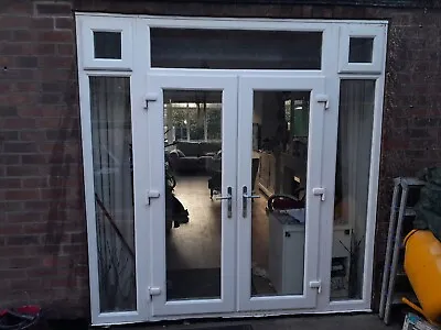 £200 • Buy Large White UPVC  Patio French Doors Set With Top/side  Panels (used)