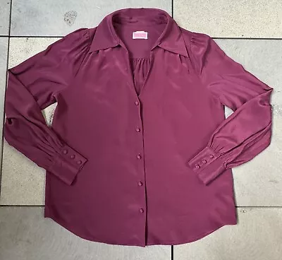 Kate Spade Silk Blouse Deep Cherry Size Small • $25