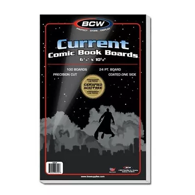 Pack 100 BCW Current /Modern Comic Book Acid Free Backing Boards White Backers • $22.09