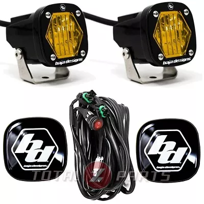 Baja Designs® S1 LED Lights Pair Amber Wide Cornering Rock Guards Wire Harness • $254.85
