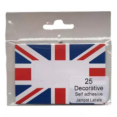 25 Union Jack Flag Decorative Self-Adhesive Jam Pot Labels • £5.99