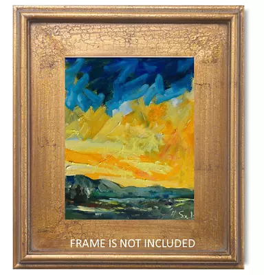 Landscape Oil Painting Canvas Impressionism Collectable COA Sunset Qw4 • $21.50