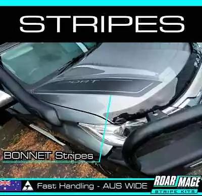 AM Bonnet Stripes Fit 2015-2023 MITSUBISHI Pajero Sport  Decals Stickers Hood • $89