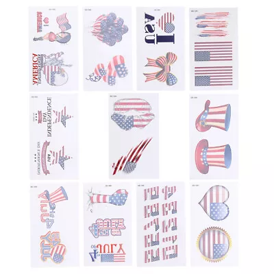 11 Pcs Fourth Of July Body Decoration Patriotic Tattoos 4th Of July Decals • $7.98