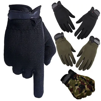 Mens Tactical Gloves Waterproof Full Finger Jogging Skiing Outdoor Hiking Mitts • £5.75