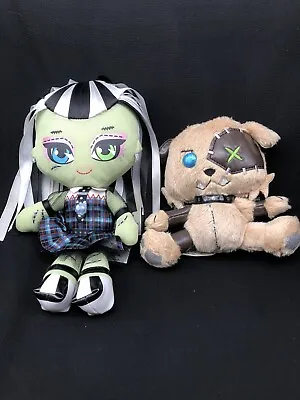 Monster High Frankie Stein & Watzit Puppy Plush 10 1/2” Ribbon Hair • $35